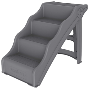 lot 501 image: Tail Waggers Dog Stairs Flexi-Step, Foldable Dog Steps with 4-Step Design and Non-Slip Treads