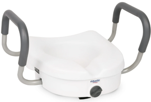 lot 503 image: Equate Raised Toilet Seat With Handles, 5 Seat Riser with Arms, Fits Most Toilets, 350 lb Capacity
