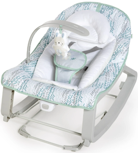 lot 521 image: Ingenuity Keep Cozy 3-in-1 Vibrating Infant & Toddler Baby Bouncer and Rocker Chair, Gray