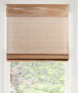 lot 530 image: CHICOLOGY Cordless Bamboo Roman Shade, Acorn (Room Darkening) 39W X 64H