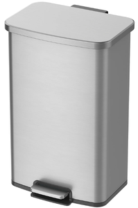 lot 533 image: Better Homes & Gardens 13.2 Gallon Rectangular Stainless Steel Trash Can, Kitchen Step Trash Can