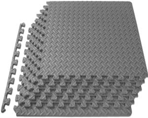 lot 534 image: ProsourceFit Puzzle Exercise Mat, 12 Thick EVA Foam Interlocking Tiles, Gray