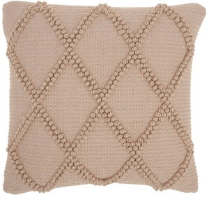 lot 535 image: LOT OF 2 Mina Victory Life Styles 18x18 Cotton Diamond Lattice Throw Pillow - Blush Pink