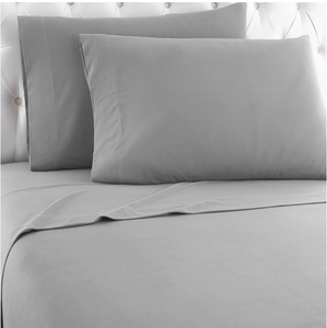 lot 549 image: Micro Flannel Solid Color Sheet Set, Queen, Greystone