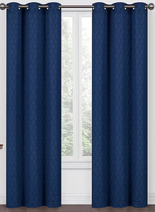lot 554 image: LOT OF 2 Regal Home Mackenna Jacquard Light-Filtering Grommet Top Set of 2 Curtain Panel