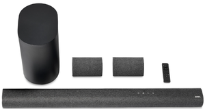 lot 565 image: onn. 5.1.2 Surround Soundbar with Dolby Atmos,Wireless Subwoofer and True Wireless Satellite Speakers, 42