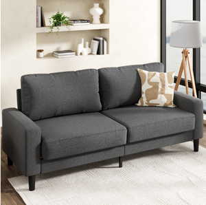lot 576 image: Zinus 76 Harmony Indoor Fabric Sofa, Dark Gray