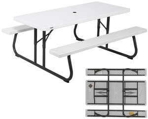 lot 578 image: Lifetime 6 Foot Folding Picnic Table, 80215, Gray Sand