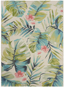 lot 581 image: Better Homes & Gardens Woven Tropical 7 x 10 Outdoor Rug - PolypropylenePolyester - Multi
