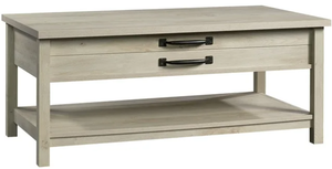 lot 589 image: Better Homes & Gardens Modern Farmhouse Lift Top Coffee Table, Rustic White Finish