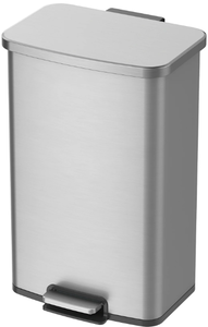 lot 594 image: Better Homes & Gardens 13.2 Gallon Rectangular Stainless Steel Trash Can, Kitchen Step Trash Can