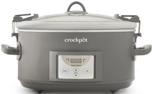 lot 601 image: Crock-Pot Programmable 7-Quart Cook and Carry Slow Cooker, Grey