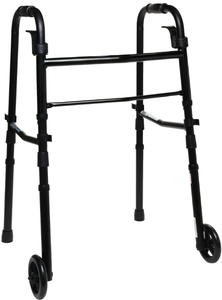 lot 605 image: Equate Folding Walker with Wheels, Black
