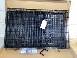 lot 719 image: Vibrant Life Double Door Metal Wire Dog Crate with Leak-Proof Pan and Divider, 36 inch