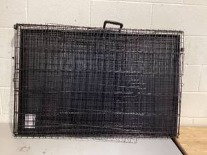 lot 720 image: Vibrant Life Double Door Metal Wire 42 Dog Crate, Leak-Proof Pan and Divider for Dogs