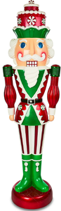 lot 717 image: Peppermint Nutcracker with Music and LED Illumination, 72 in, 6 ft, by Holiday Time