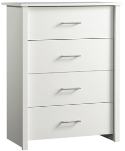lot 833 image: Mainstays Hillside 4-Drawer Dresser, White Finish