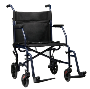 lot 49 image: Equate Steel Folding Transport Wheelchair with 19 Seat, Black, 300 lb Capacity, FGA336EQ WMRT