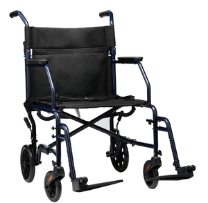 lot 72 image: Equate Steel Folding Transport Wheelchair with 19 Seat, Black, 300 lb Capacity, FGA336EQ WMRT