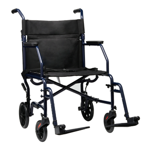 lot 73 image: Equate Steel Folding Transport Wheelchair with 19 Seat, Black, 300 lb Capacity, FGA336EQ WMRT