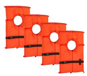 lot 656 image: 4PCS X2O Approved Type II Universal Life Vest Pack