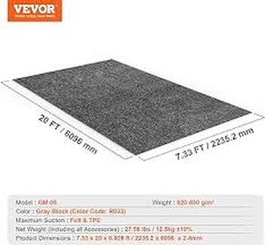 VEVOR Garage Floor Mat 7.5 ft. x 20 ft. Non-slip Heavy Carpet Garage Flooring Mat with TPE Anti-Leak Backing Easy to Clean Customer Returns See Pictures
