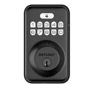 Lot of Defiant Single Cylinder Square Electronic Keypad Deadbolt Matte Black  Customer Returns See Pictures