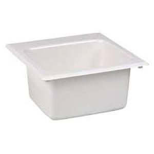 15 in. x 15 in. Fiberglass Self-Rimming Bar Sink in White by MUSTEE Customer Returns See Pictures