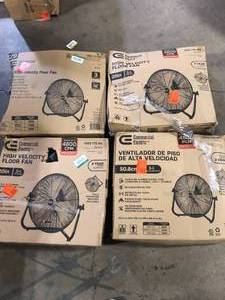 Lot of Commercial Electric 20 in. 3-Speed High Velocity Floor Fan  Customer Returns See Pictures