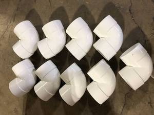 9 Pieces of  NDS PVC S&D 90° Elbow, 6 in. Hub X Hub Customer Returns See Pictures