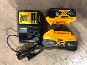 Dewalt Charger, (2) Batteries and Bag   Customer Returns See Pictures