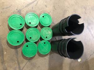 Lot of  7 in. Round Irrigation Ground Valve Box and Lid Combo Customer Returns See Pictures