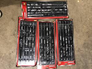 Lot of Husky 14 in., 38 in. and 12 in. Drive Accessory Set (19-Piece) Customer Returns See Pictures
