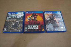 lot 9 image: 3 PlayStation 4 Games -Red Dead Redemption, Days Gone, Battlefield 1