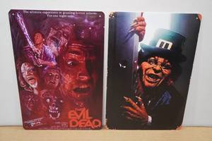 lot 71 image: 2 Metal Signs -Leprechaun, The Evil Dead