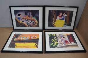 lot 131 image: 4 Framed Disneys Snow White Prints