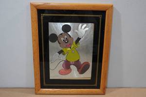 lot 136 image: Vintage Framed Disneys Mickey Mouse Print