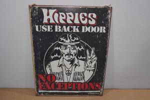 lot 182 image: Vintage Style Metal Hippies Sign