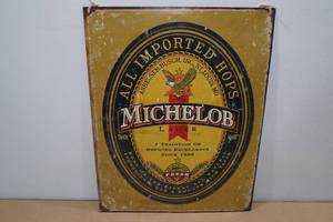 lot 183 image: Vintage Style Metal Michelob Sign