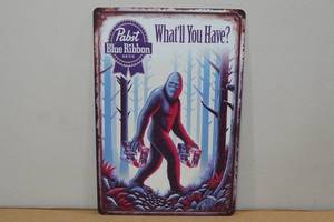 lot 185 image: Metal Pabst Sasquatch Sign