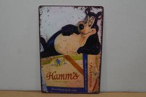 lot 187 image: Metal Hamms Beer Sign - Bear on Case