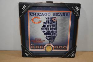 lot 190 image: Chicago Bears Super Bowl XX Plaque with Bronze Coin