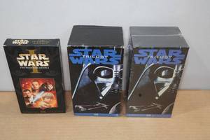 lot 228 image: 2 Star Wars Triology VHS Sets with Star Wars I The Phantom Menace VHS