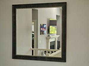 lot 26 image: Modern Contemporary Ash Tone Mantel Mirror