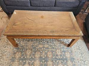 lot 12 image: Antique Chinese Chippendale Jumu Wood Coffee Table  Hoof Foot  c. 1800s