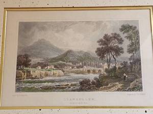 lot 71 image: 1835 H. Gastineau Hand-Colored Lithograph Llangollen Denbighshire
