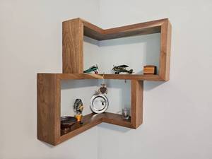 lot 95 image: Wood Modern Aesthetic Hanging Cubby Shelf