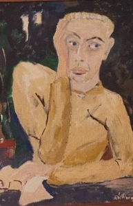 lot 79 image: Fantastic Original Fine Art Painting - Richardson- Male Nude in Study