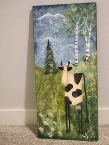 lot 76 image: Playful Original Fine Art Print - Lynne 08 - Spring Cow