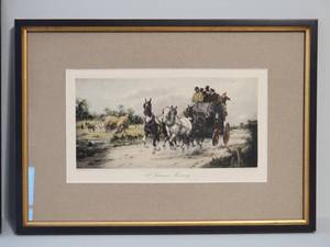 lot 75 image: Classic British Etching Print - A Summer Morning